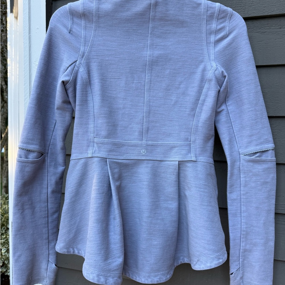 Lululemon Blazer Moto Jacket Convertible Fossil Fitted in Gray Peplum Size 8 - Picture 5 of 11